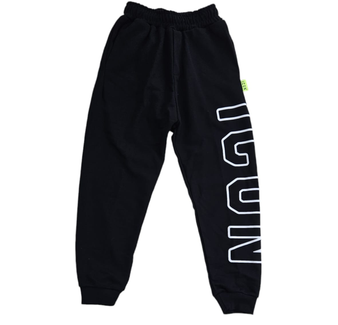 PANTALONE UOMO IU9137P JOGGER STAMPA LATERALE NERO ICON walkingon