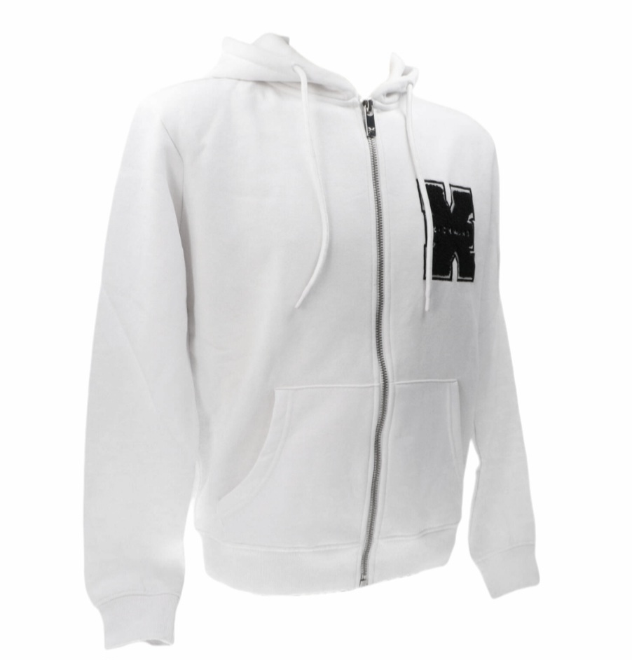 FELPA UOMO UMA24037FEOF WHITE SWEATSHIRT ZIP TRISON John Richmond walkingon