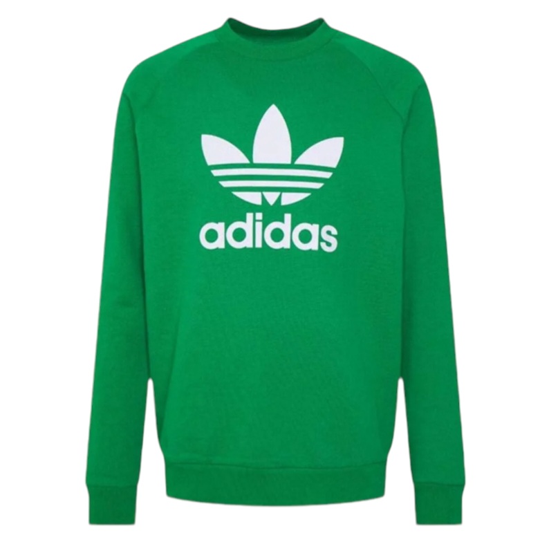 FELPA UOMO IM4503 TREFOIL CREW GREEN VERT adidas walkingon