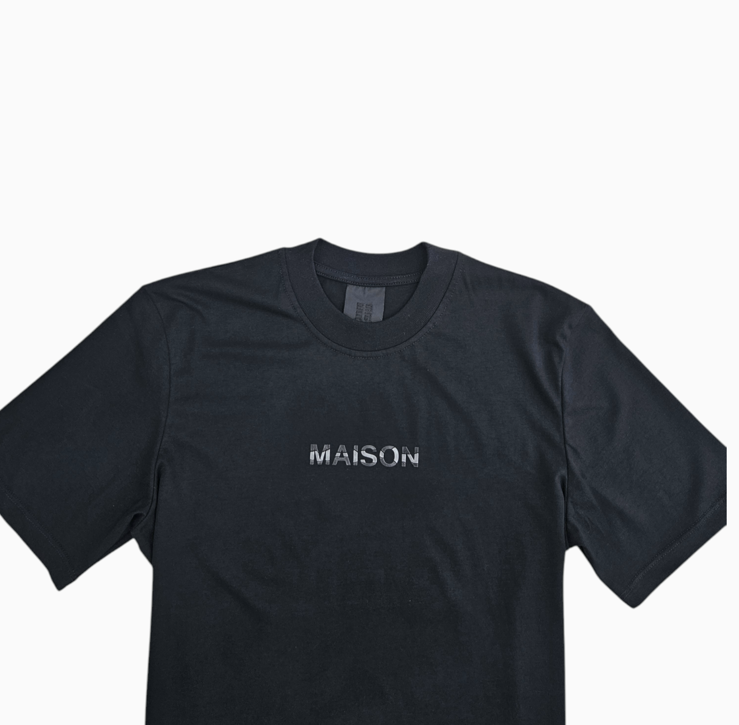 SHIRT UOMO M0M2769 T SHIRT APP MAISON BICOLOR NERO VAR1 M9P walkingon