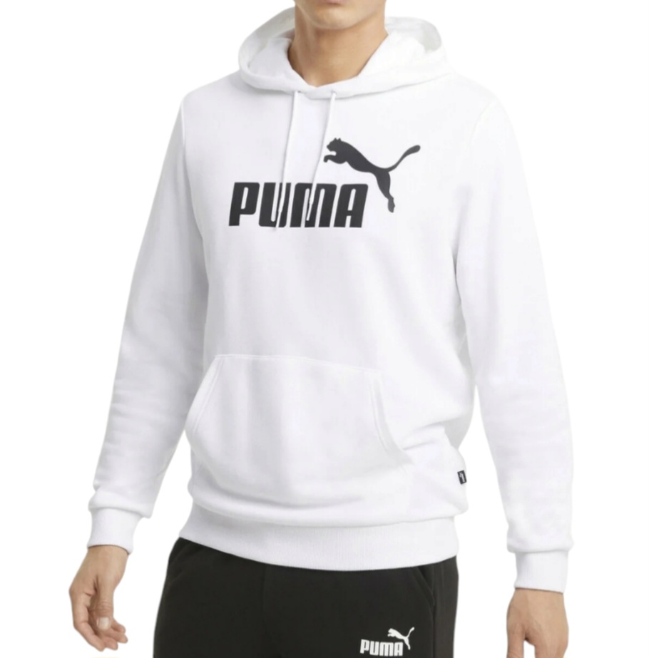 FELPA UOMO 586686 02 ESS BIG LOGO HOODIE PUMA WHITE PUMA walkingon