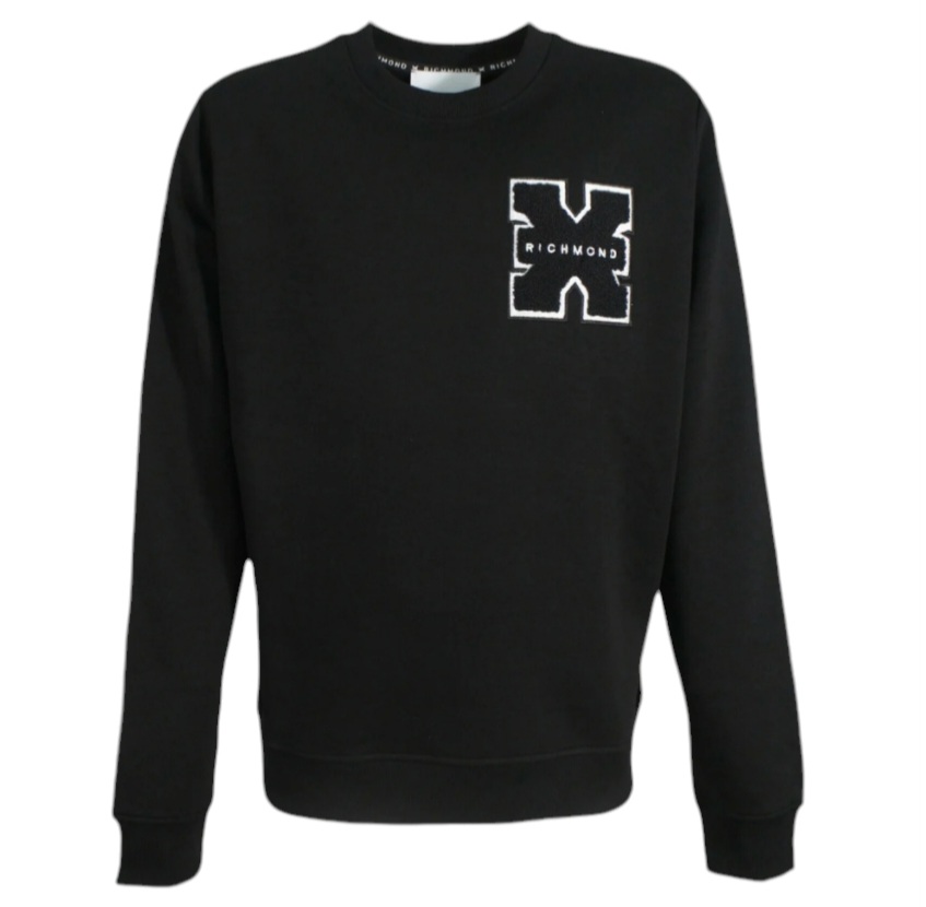 FELPA UOMO UMA24034FEOF BLACK SWEATSHIRT PALMIS John Richmond walkingon